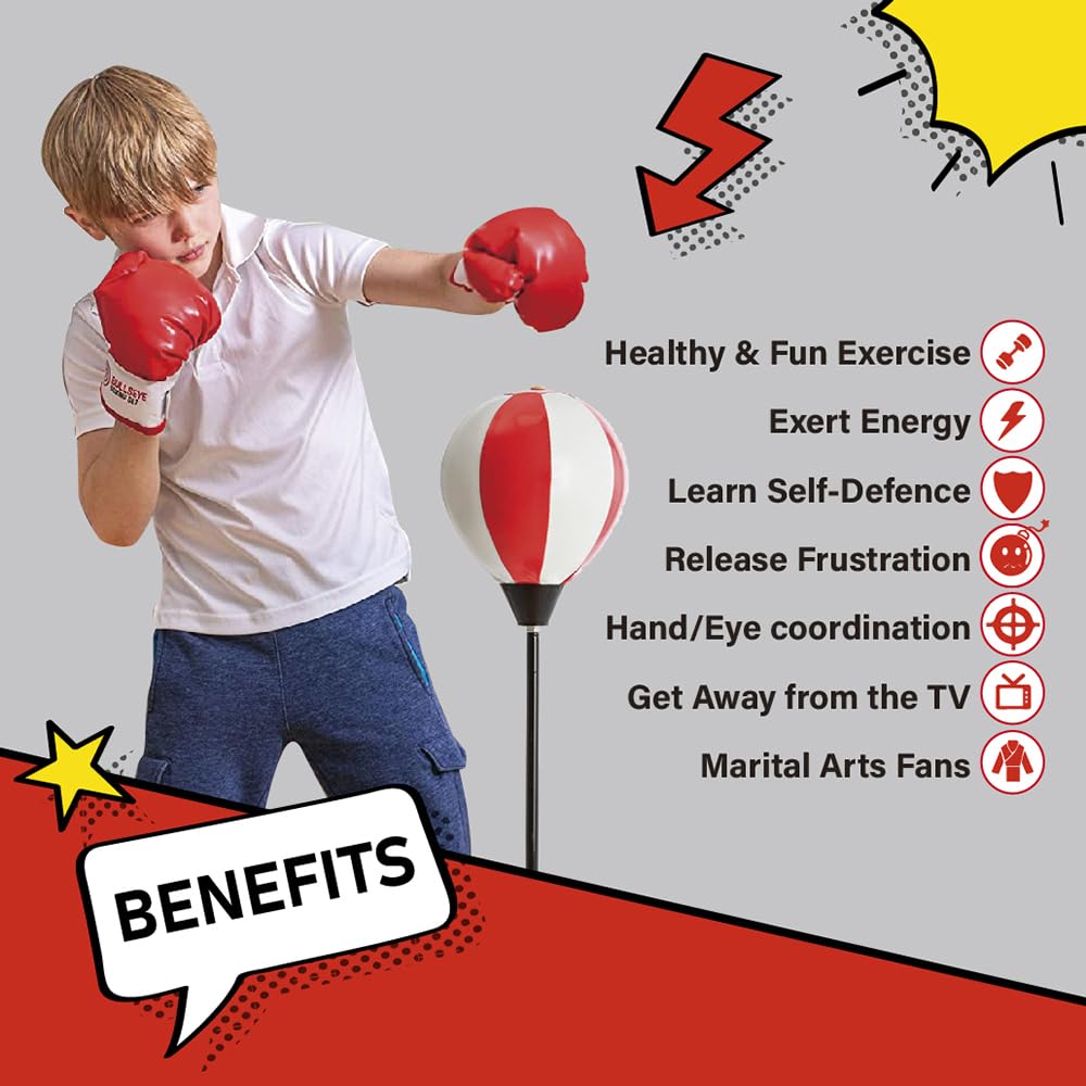 Whoobli 6 oz kids boxing gloves included for safe, fun training.