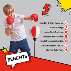 Whoobli 6 oz kids boxing gloves included for safe, fun training.