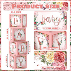 WHYMEO rose gold foil baby blocks highlight chic party decor.