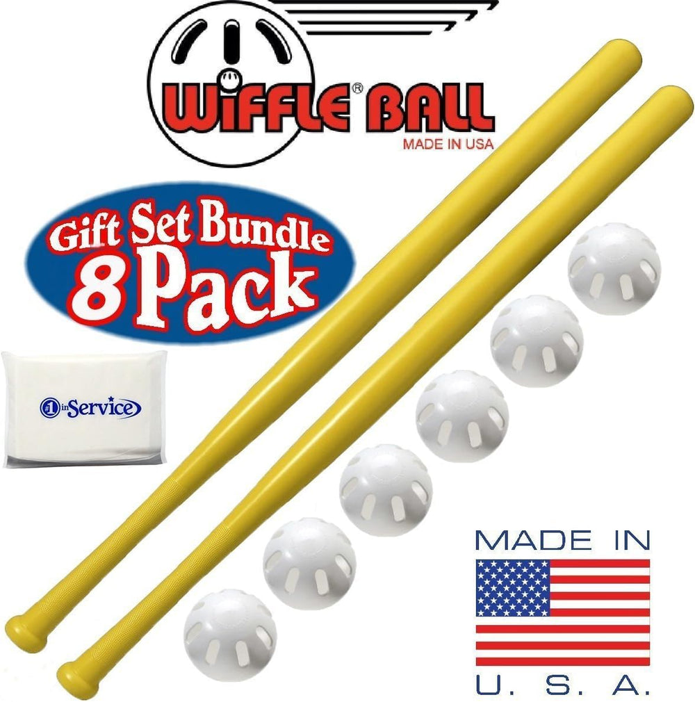 WIFFLE 32-inch bats two-pack shown for beginner swings.