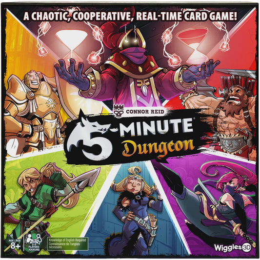 Wiggles 3D 5-Minute Dungeon box cover showing setup for fast cooperative play.
