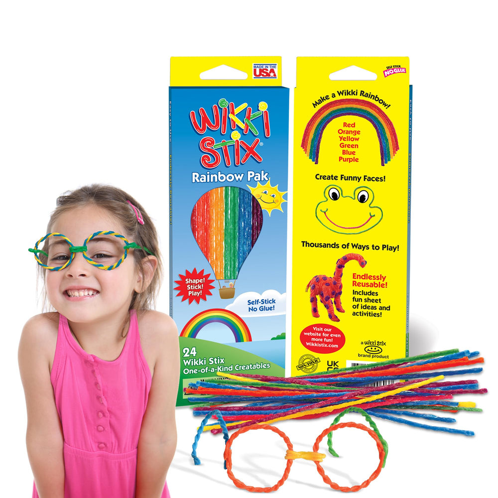 Wikki Stix Rainbow Pak with 24 colors for versatile creative play on the go