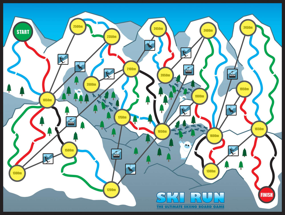 Wild Card Games SKI Run ski run cards for strategic decisions