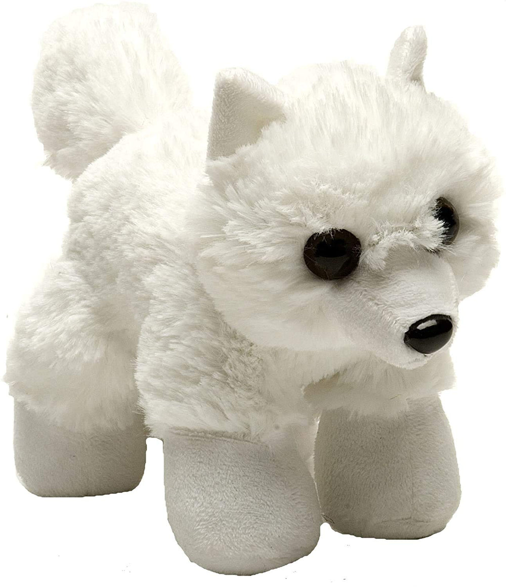 Wild Republic Arctic Fox Plush front view, soft fur ideal for cuddles and playtime.