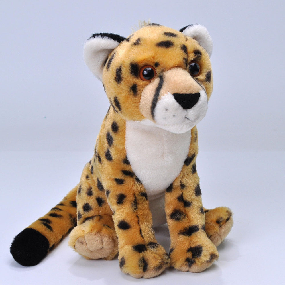 Wild Republic cheetah Cuddlekins close-up shows detailed texture for imaginative play.