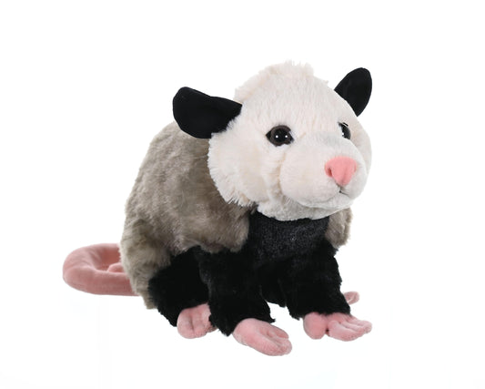 Wild Republic opossum plush front view invites cuddling and imaginative play.