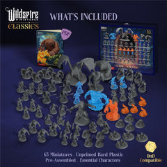 Wildspire Classic Encounters unpainted miniatures in posed stances, ideal for painting practice