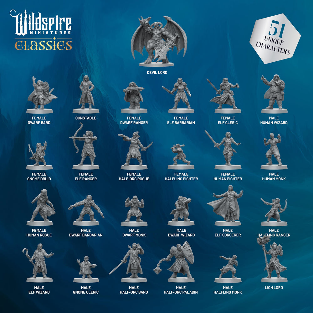 Wildspire Classic Heroes band miniature for versatile campaign ensembles.