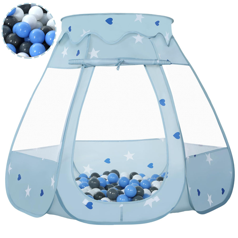 Wilhunter ball pit setup demonstrates a quick indoor play space for toddlers.