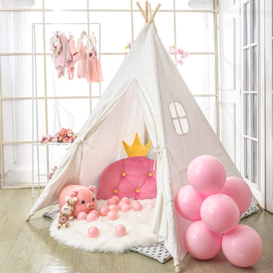 Wilhunter Kids Teepee Tent with star lights for cozy indoor playtime and imagination.