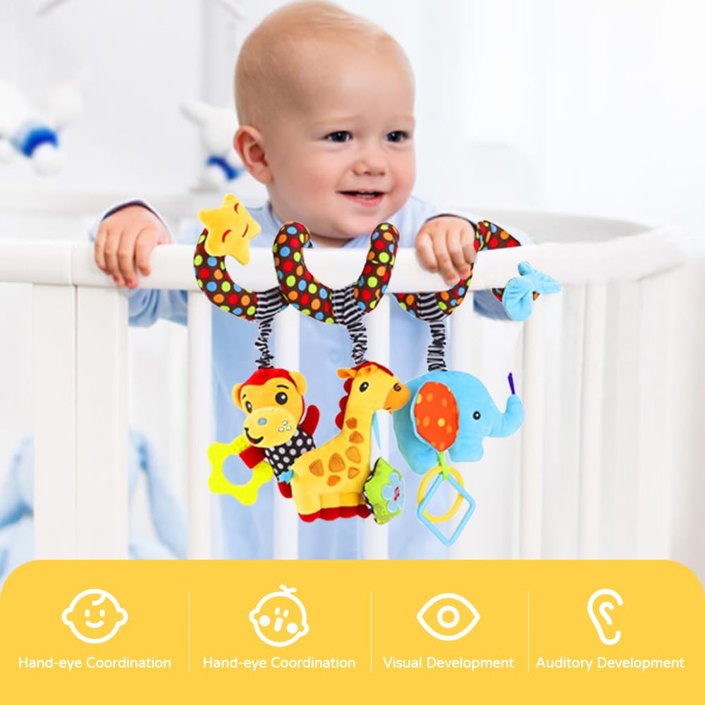 Willway elephant BB-squeaker stimulates auditory curiosity on stroller or crib.