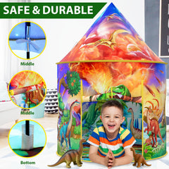 Wilwolfer Dinosaur Tent sturdy frame supports energetic toddlers during play.