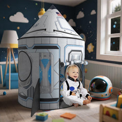 Wilwolfer Rocketship Tent used as a space-themed party decoration.