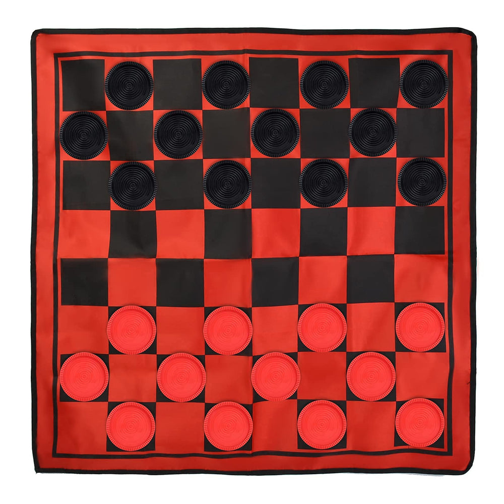 Win SPORTS includes 24 giant checkers for play.