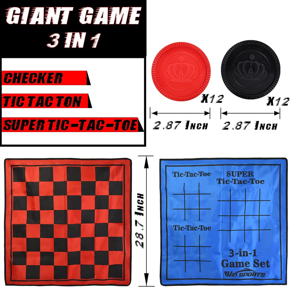 Win SPORTS reversible rug offers a double-sided playing surface.