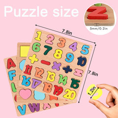 Winbar wooden numbers puzzle supports early counting with bright digits.