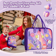 Winblo Travel-friendly Busy Board compact design fits bags for on-the-go learning.