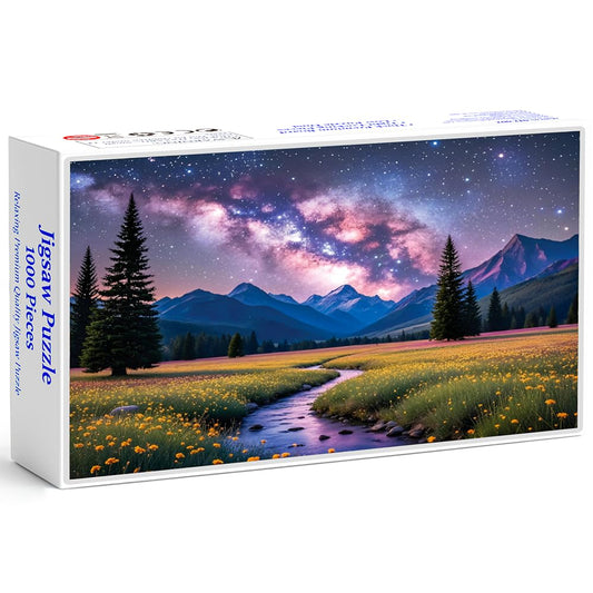 Windgift Starlit Meadow Milky Way over pinesβideal for relaxing, focused puzzle time