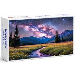 Windgift Starlit Meadow Milky Way over pines—ideal for relaxing, focused puzzle time