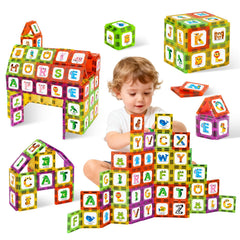 Windidi animal alphabet tiles front view with animal icons for early literacy play