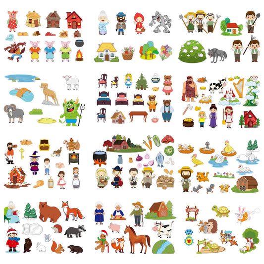 Windkream 12-set felt board stories pieces for imaginative storytelling and early literacy practice