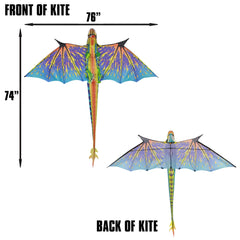 WindNSun Blue Dragon 76 inch kite with ripstop nylon for long-lasting flights.