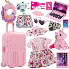 Windolls 18-inch doll travel case with rotating wheels for smooth playroom transport.