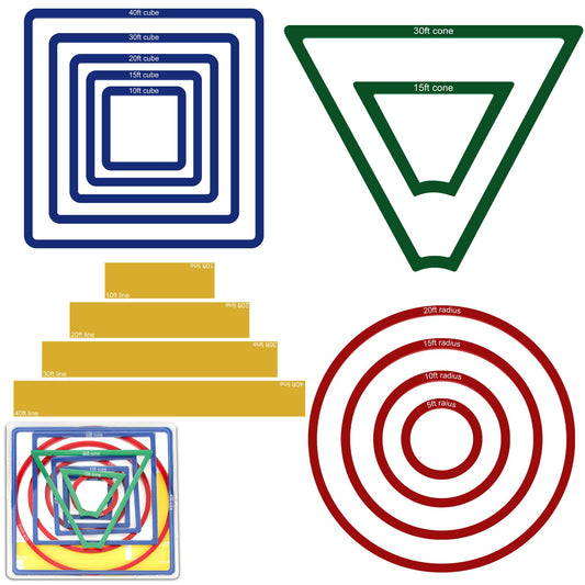 Windspeed cube 10ft template visualizes AOE ranges on tabletop