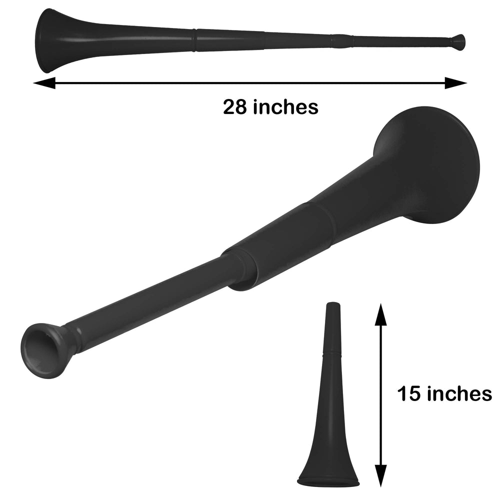 Windy City Novelties collapsible stadium horn collapsed for compact transport