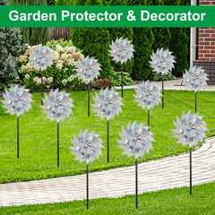 Easy-install pinwheels suitable for orchards, lawns, and patios.