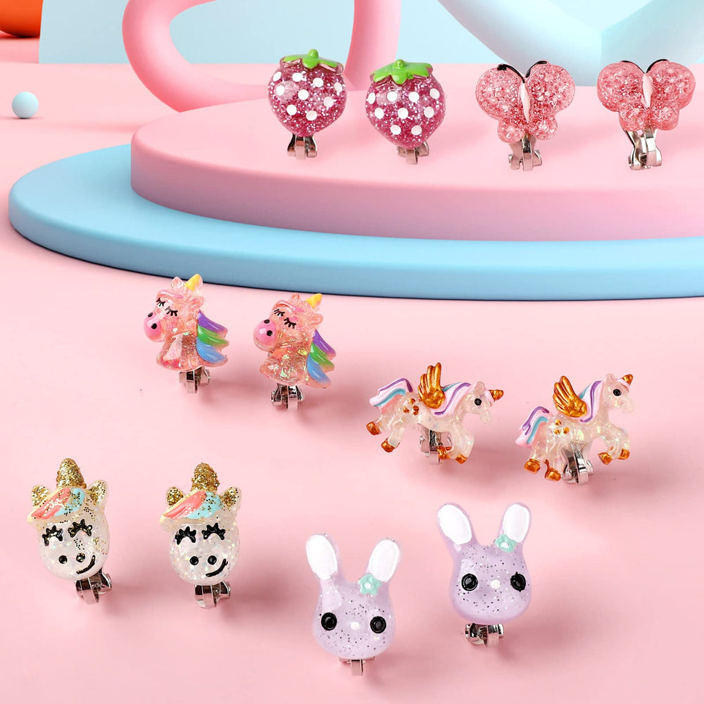 Wingchold strawberry clip-on earrings, cute fruit accents for daily wear.