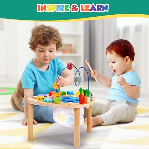 wingyz activity table shape sorter improves hand-eye coordination during play