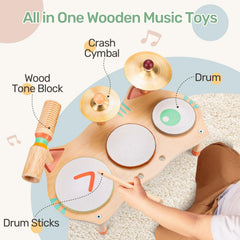 Wingyz drum set includes two cymbals for gentle, engaging sound exploration.