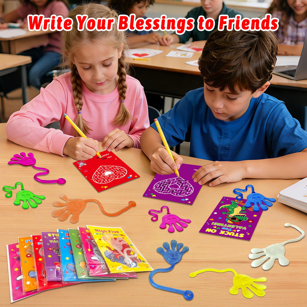 Individually wrapped sticky hands for easy gifting