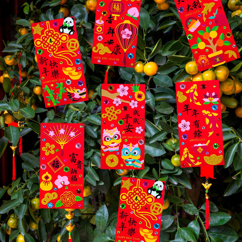 Winlyn 24-pack craft kit contents for a complete DIY Hong Bao experience.