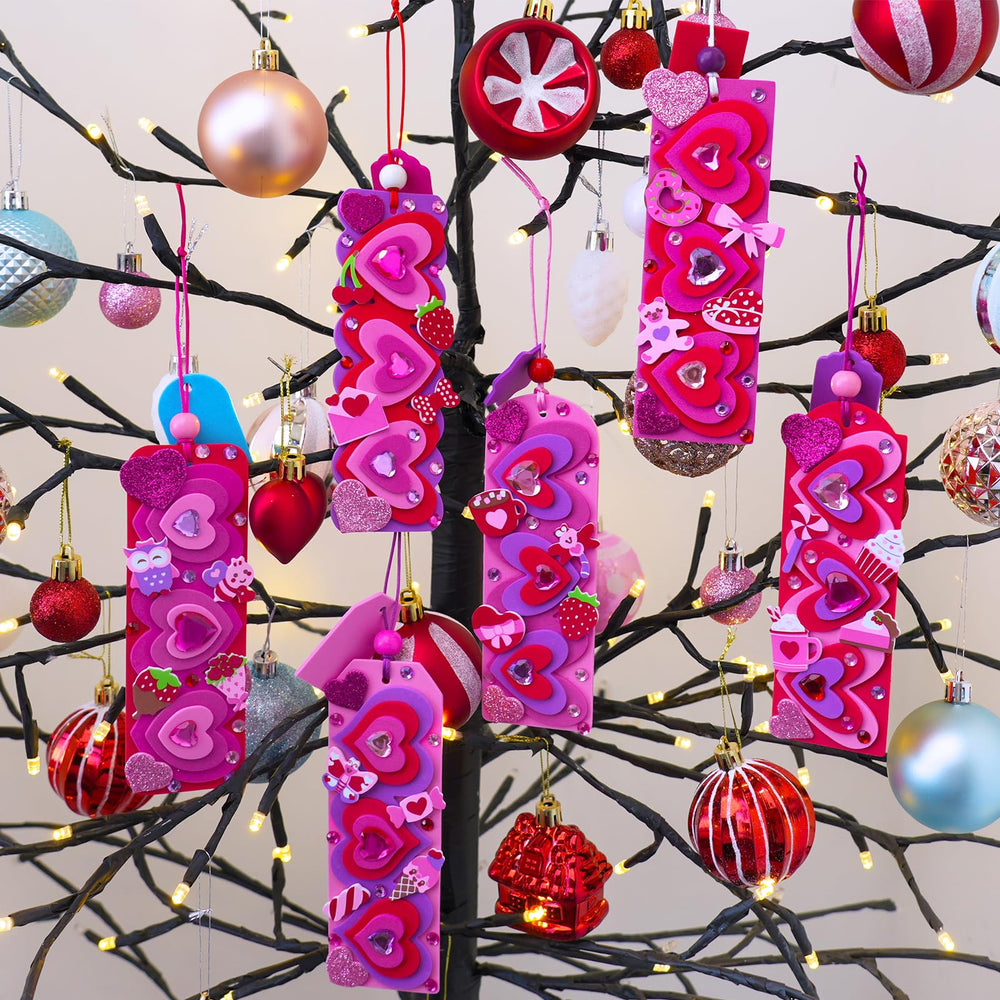 Winlyn gem sticker sheets bring shine to finished bookmarks and party favors.