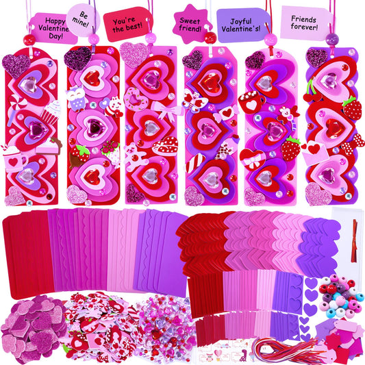 Winlyn Valentine bookmark kit 36 bases, ideal for classroom crafts and reading.