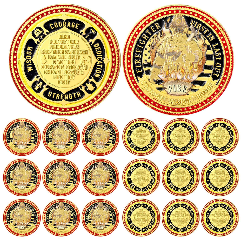 WinnerWhy firefighter coins 20-pack displayed for gifting and collection