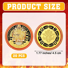 WinnerWhy firefighter coins 4.5 cm diameter close-up shows detailed design