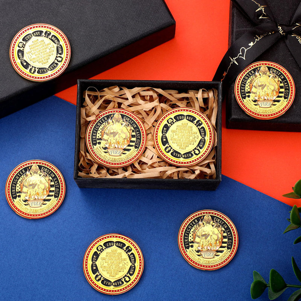 WinnerWhy firefighter coins multicolor design highlights bold, collectible appeal