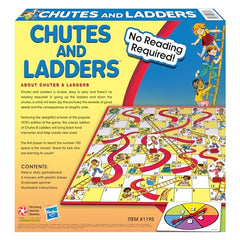 Winning Moves Chutes Ladders game pieces; quick setup for family fun
