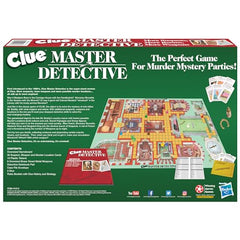 Winning Moves Clue Master Detective cards and case file organize clues for smoother rounds.