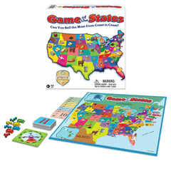 Winning Moves Game of The States board with 1970s artwork encourages geography learning.