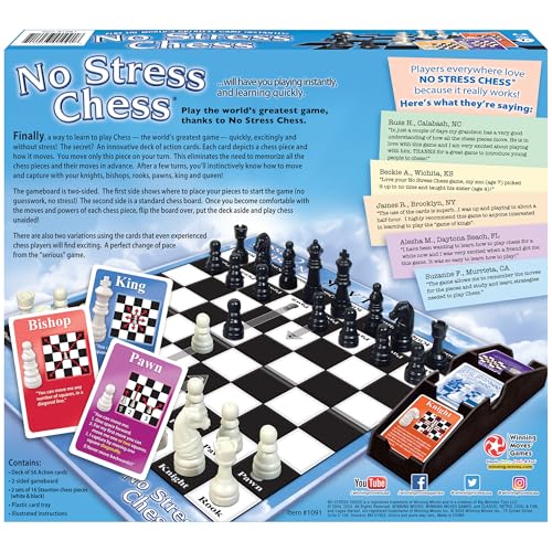 Winning Moves No Stress Chess pieces offer tactile play for confident practice.