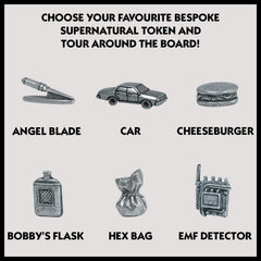 Cheeseburger token from Winning Moves Supernatural Monopoly adds playful detail