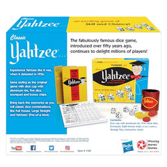 Winning Moves Yahtzee scorepad and bonus chips for clear round tracking.