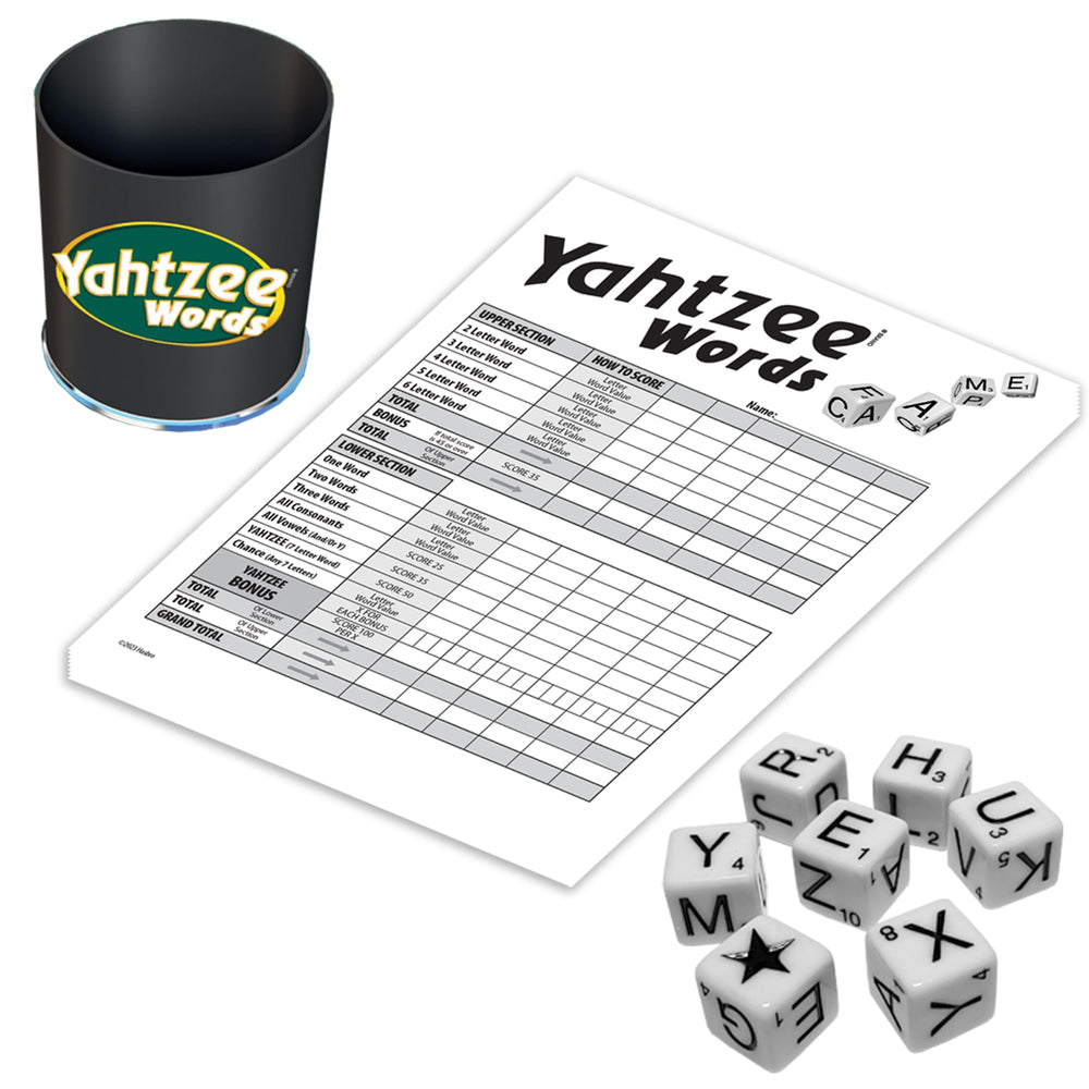 Winning Moves Yahtzee Words players spell words during engaging game play