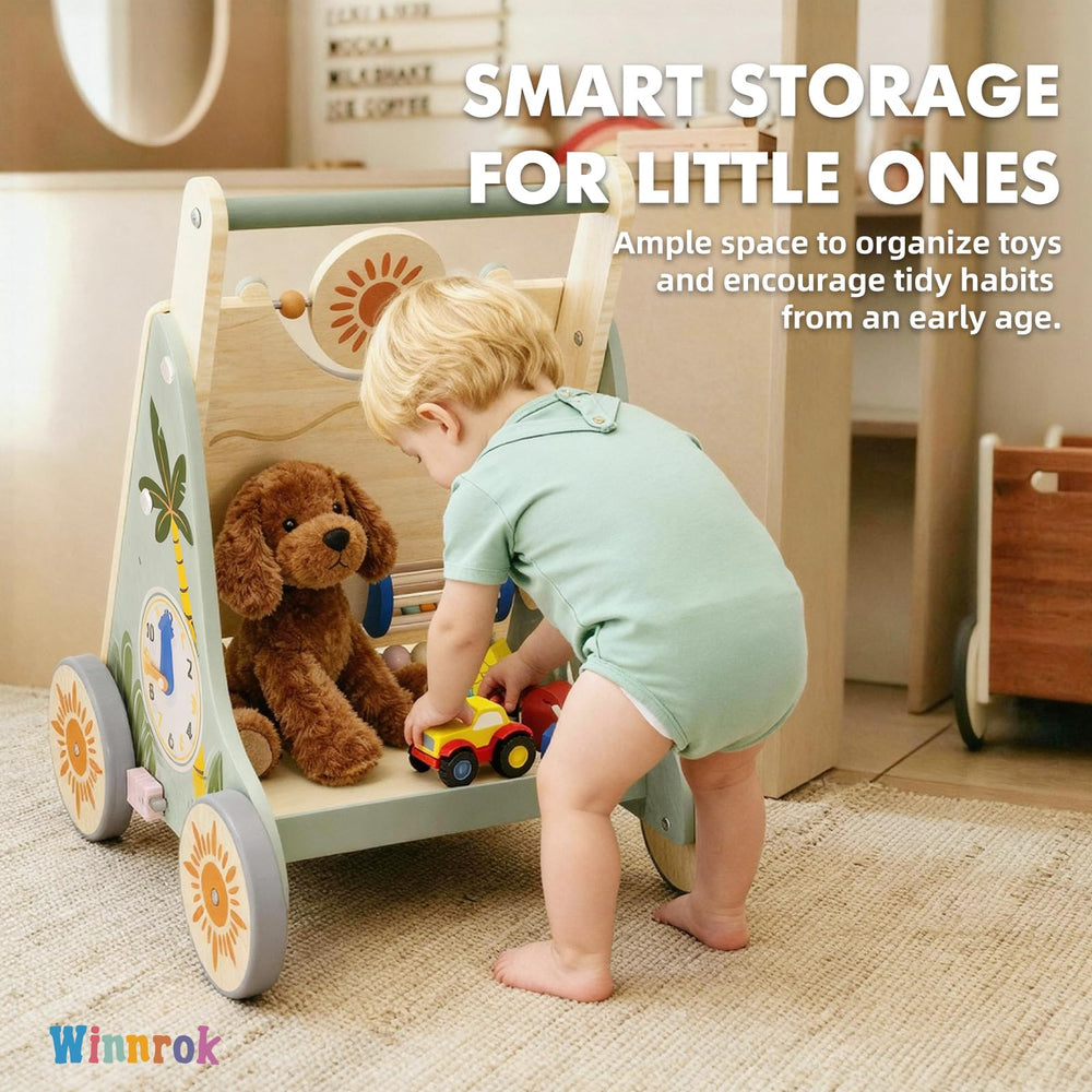 Winnrok walker rotating gears add tactile exploration during movement