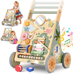 Winnrok wooden baby walker base shown for stability during early steps