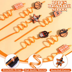 Winrayk basketball theme straws ideal for drinks and decor